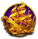 Golden ship symbol from Coins of Dragon: Hold and Win paytable
